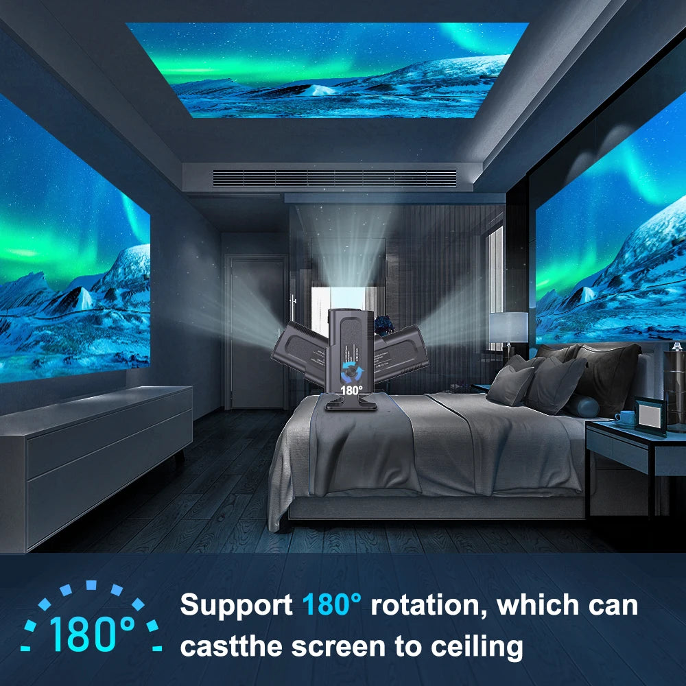 Velec HY320 Mini Projector Upgrade 4K Android 11 WiFi 6 BT 5.0 Allwinner H713 Home Outdoor Portable Projector HY320 MINI - covers4phones
