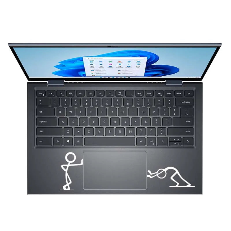 Funny Matchstick Man Pushing Laptop Sticker for Macbook Pro Air Retina 11 13 15 inch Mac Skin Tablet HP Notebook Trackpad Decal - covers4phones