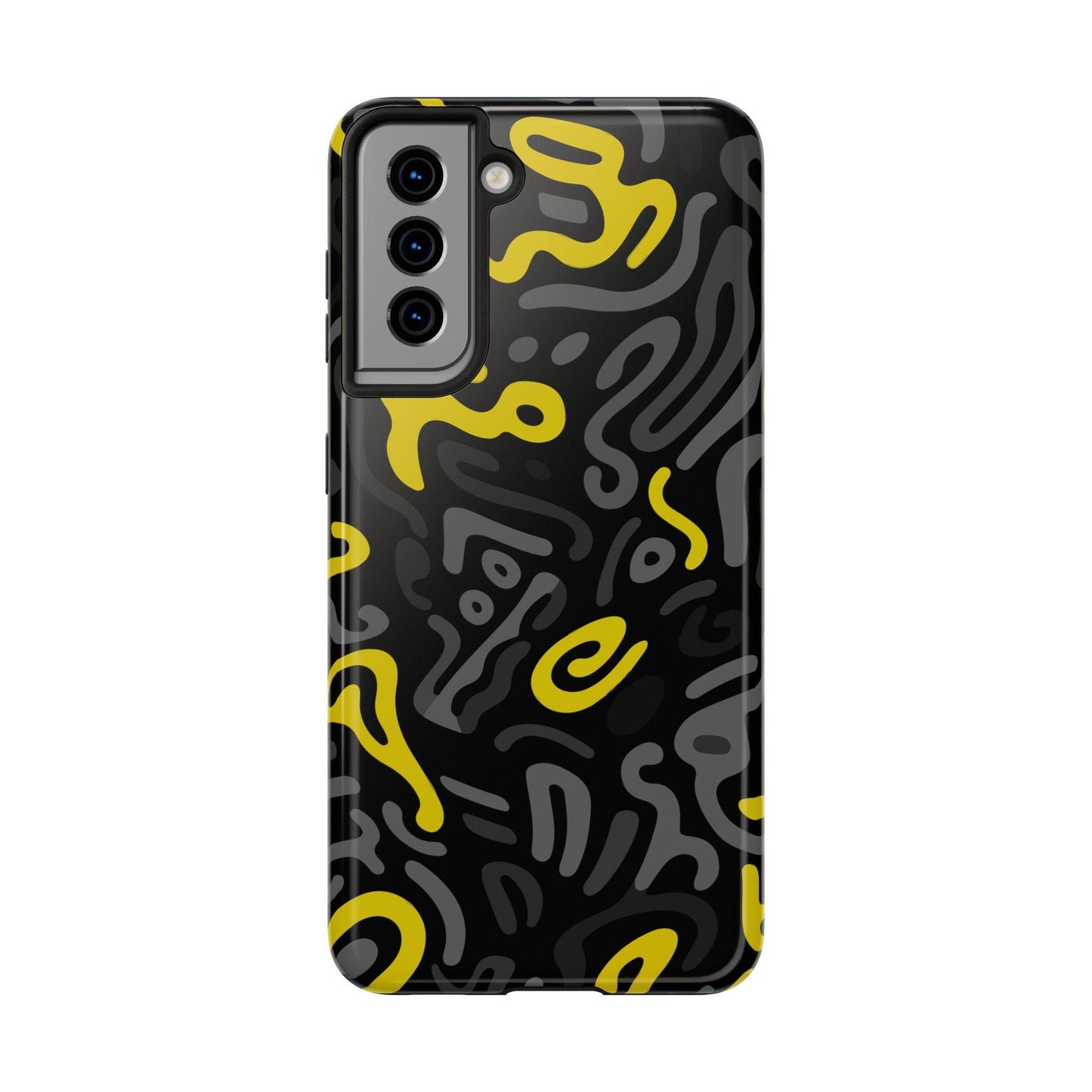 Samsung Case - Bold Black and Yellow with Abstract Design - covers4phones