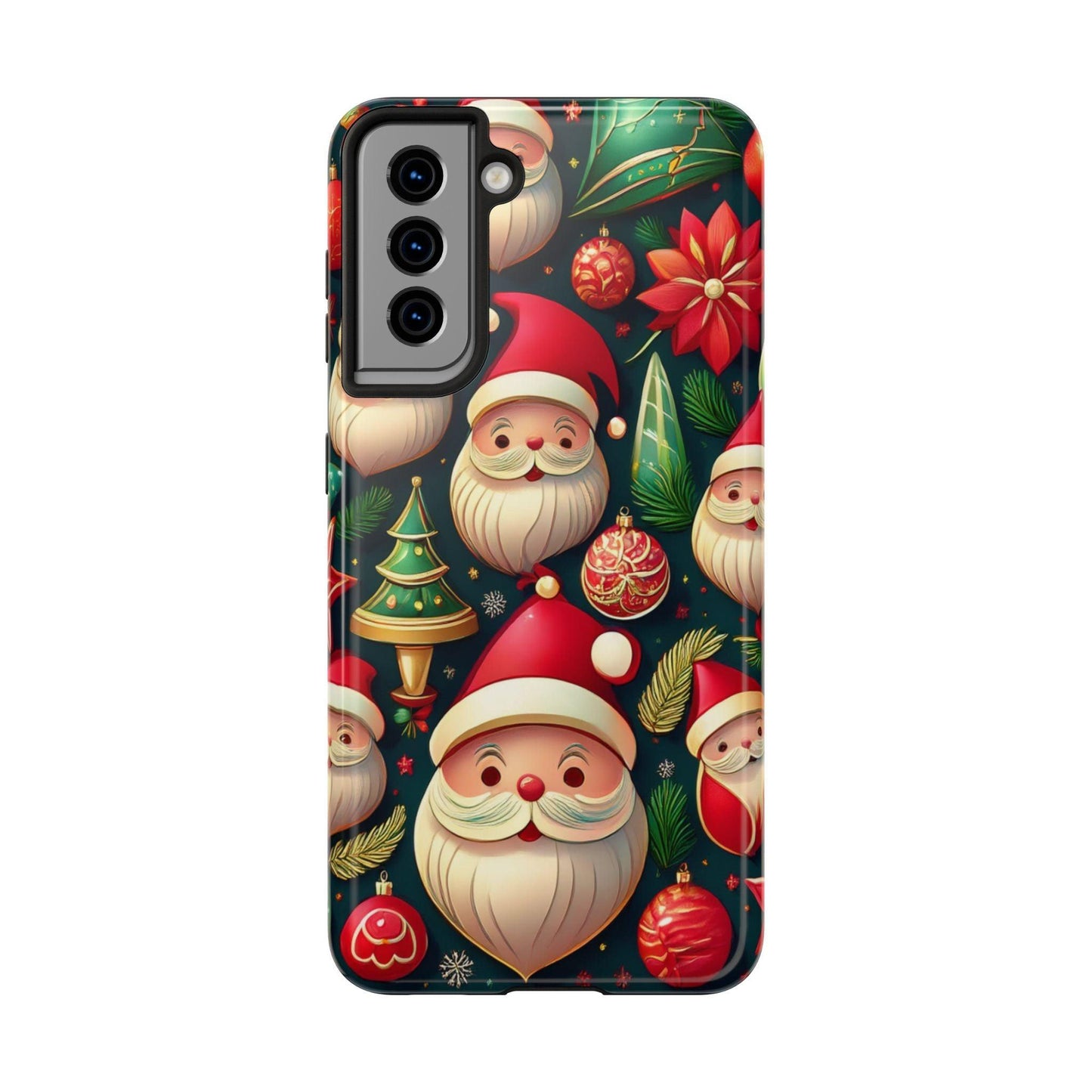 Samsung Tough Phone Case Santa and Trees - covers4phones