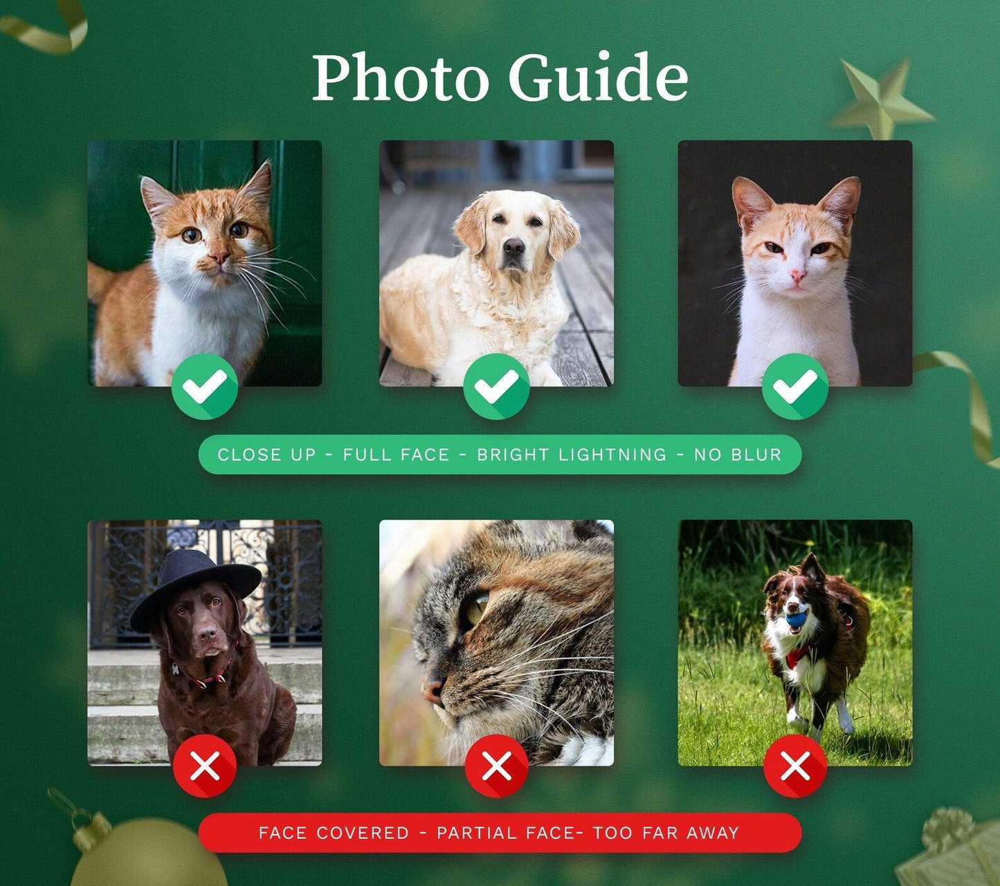 Pet Christmas Phone Case with Custom Photo, Personalized Dog Cat Name Portrait iPhone 16 15 14 Cover Xmas Festive Holiday Gift for Samsung - covers4phones