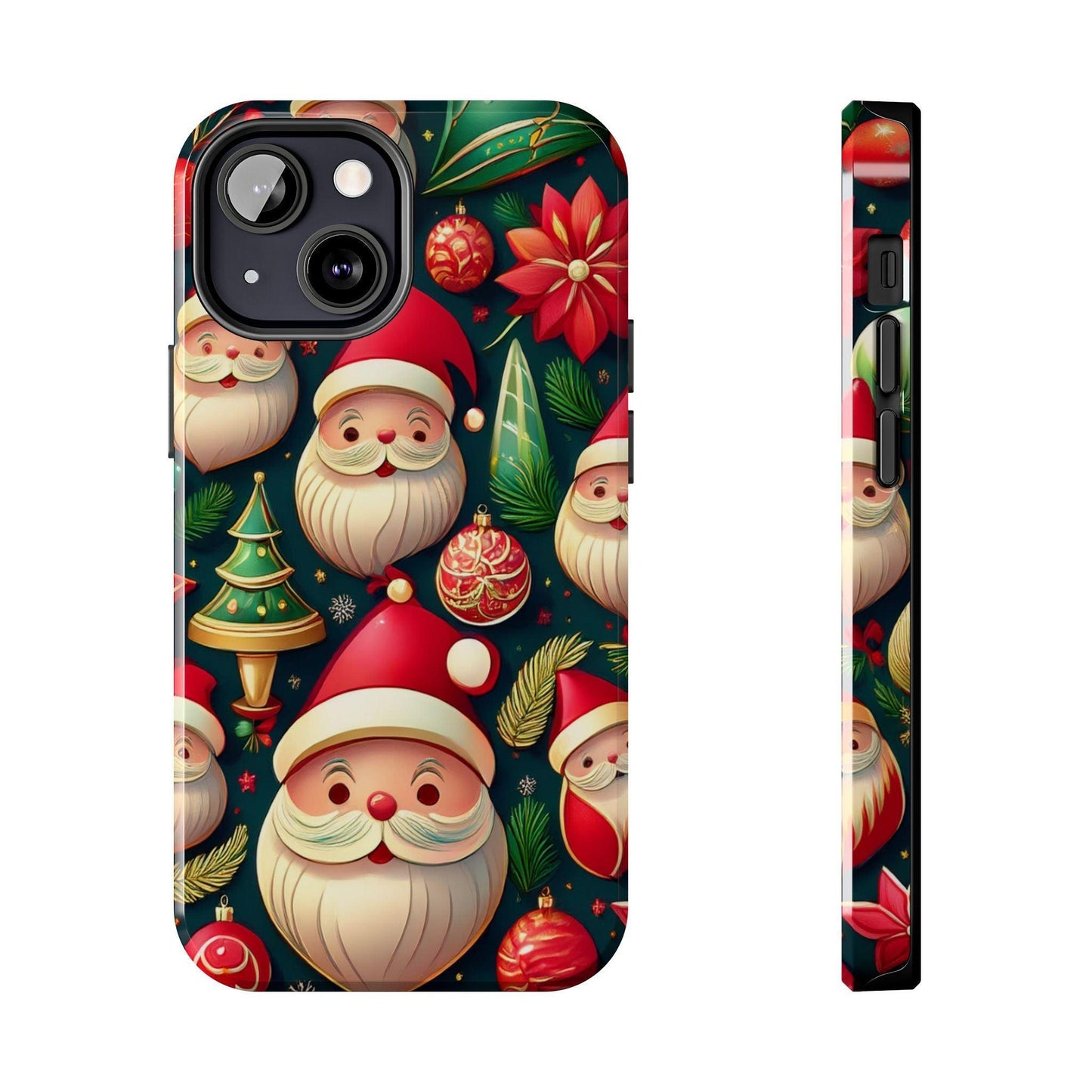 iPhone Tough Phone Case Santa And Trees - covers4phones