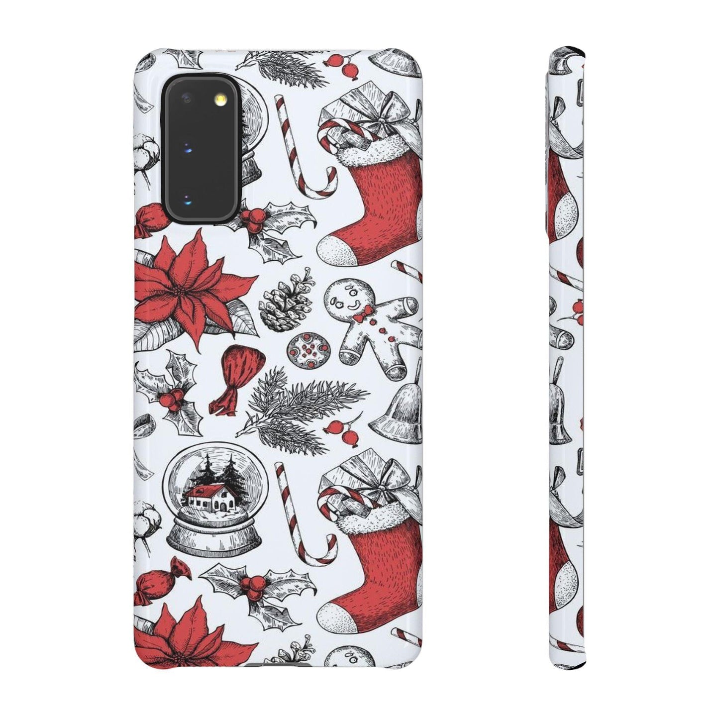 Samsung Clear Silicone Phone Case with Christmas Holiday Pattern – Festive Protection for Your Device - covers4phones