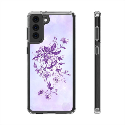 Floral design In Purple Clear Cases - covers4phones