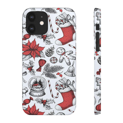 Iphone Clear Silicone Phone Case In Christmas Holiday Pattern - covers4phones