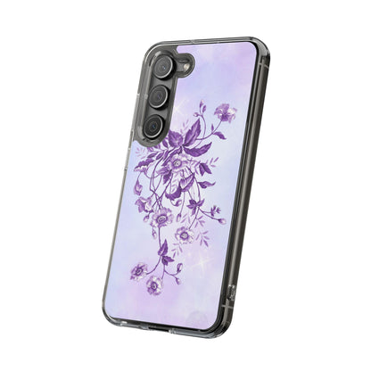 Floral design In Purple Clear Cases - covers4phones