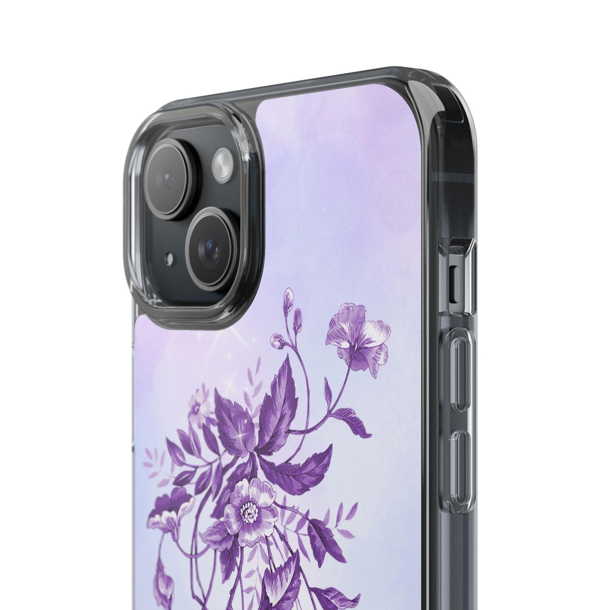 Floral design In Purple Clear Cases - covers4phones