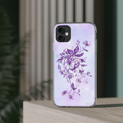 Floral design In Purple Clear Cases - covers4phones