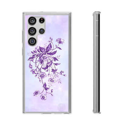 Floral design In Purple Clear Cases - covers4phones