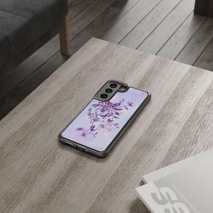 Floral design In Purple Clear Cases - covers4phones