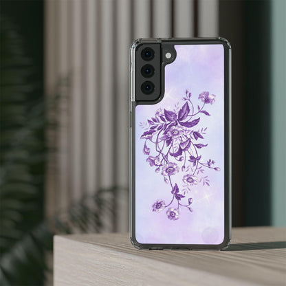 Floral design In Purple Clear Cases - covers4phones