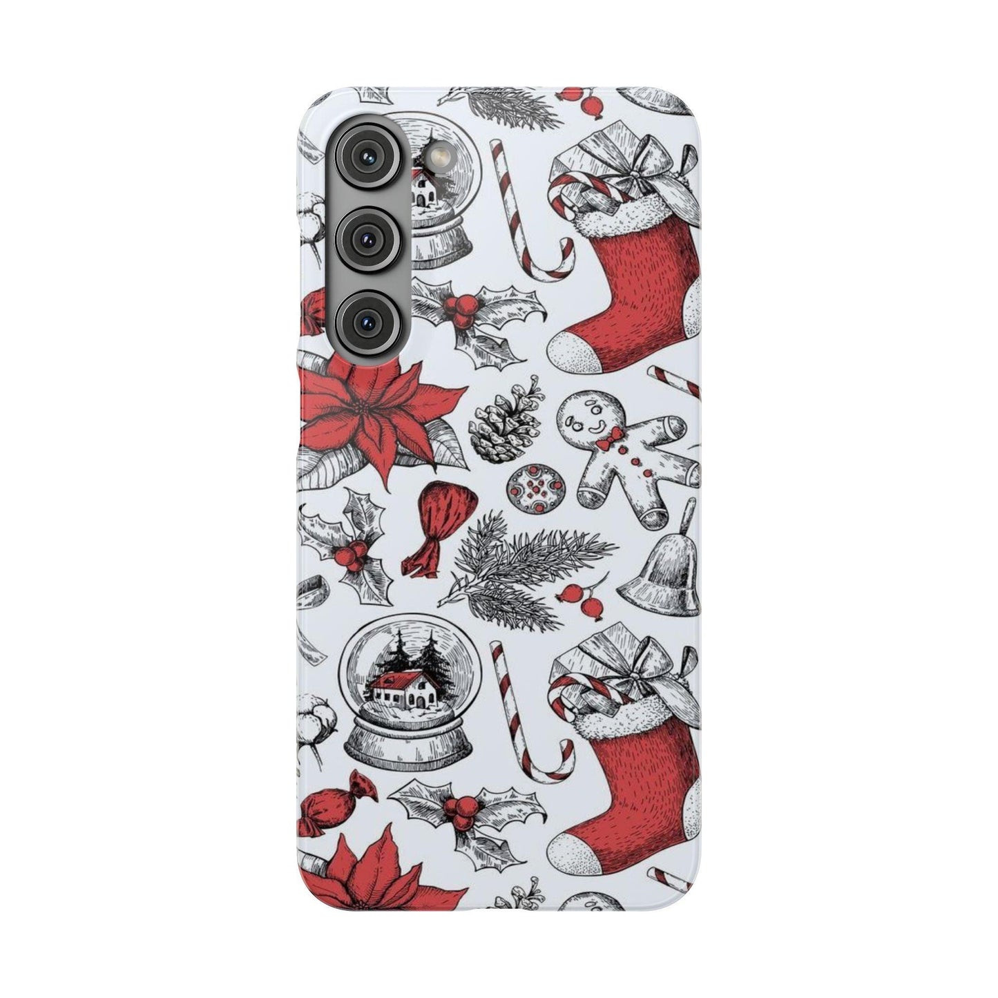 Samsung Clear Silicone Phone Case with Christmas Holiday Pattern – Festive Protection for Your Device - covers4phones