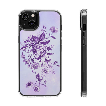 Floral design In Purple Clear Cases - covers4phones