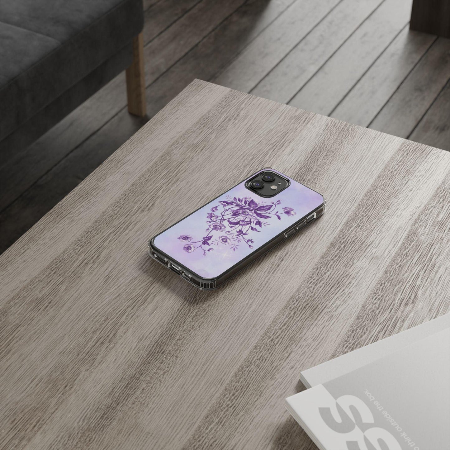 Floral design In Purple Clear Cases - covers4phones