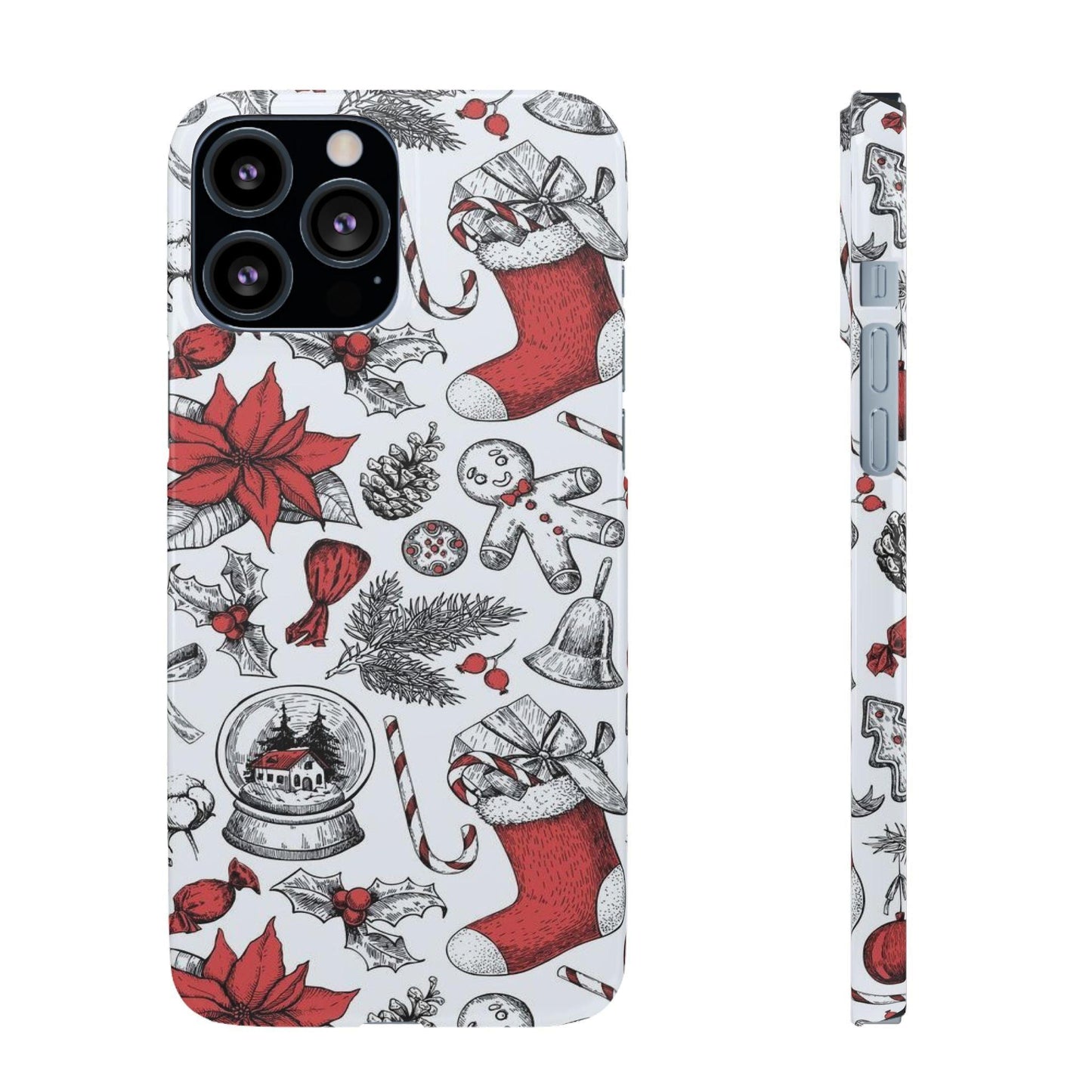 Iphone Clear Silicone Phone Case In Christmas Holiday Pattern - covers4phones