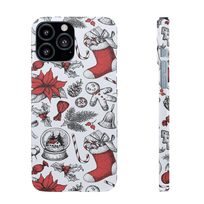 Iphone Clear Silicone Phone Case In Christmas Holiday Pattern - covers4phones