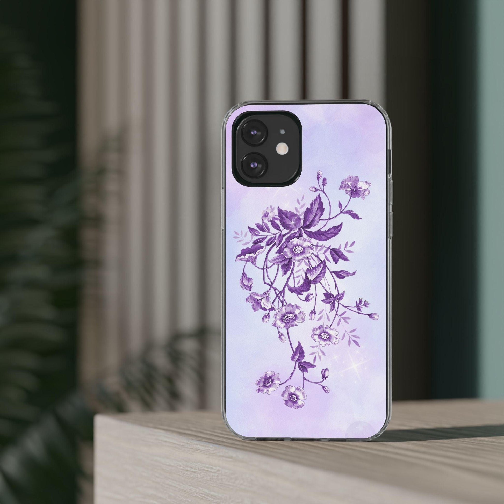 Floral design In Purple Clear Cases - covers4phones
