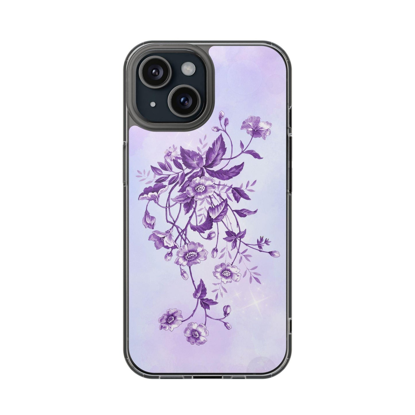 Floral design In Purple Clear Cases - covers4phones