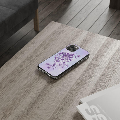 Floral design In Purple Clear Cases - covers4phones