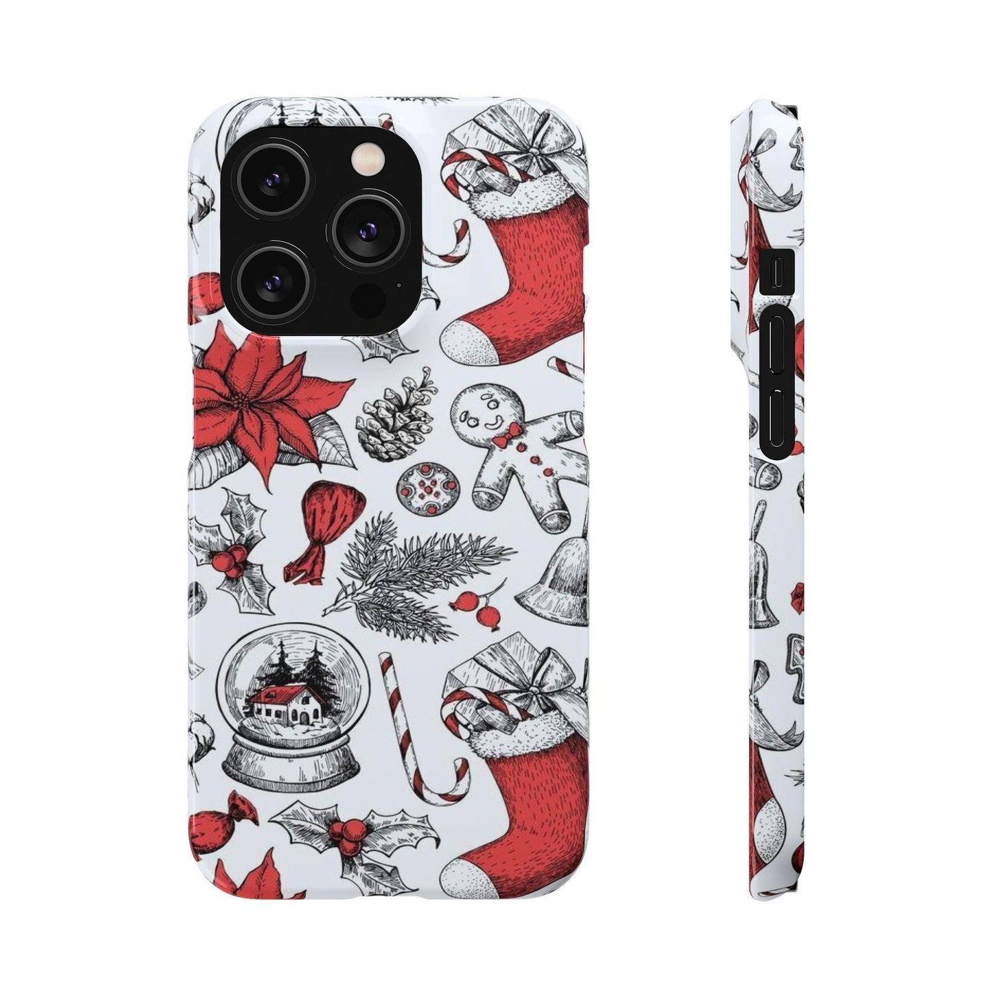 Iphone Clear Silicone Phone Case In Christmas Holiday Pattern - covers4phones