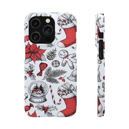 Iphone Clear Silicone Phone Case In Christmas Holiday Pattern - covers4phones