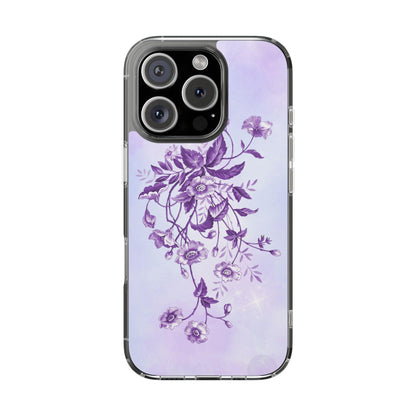 Floral design In Purple Clear Cases - covers4phones