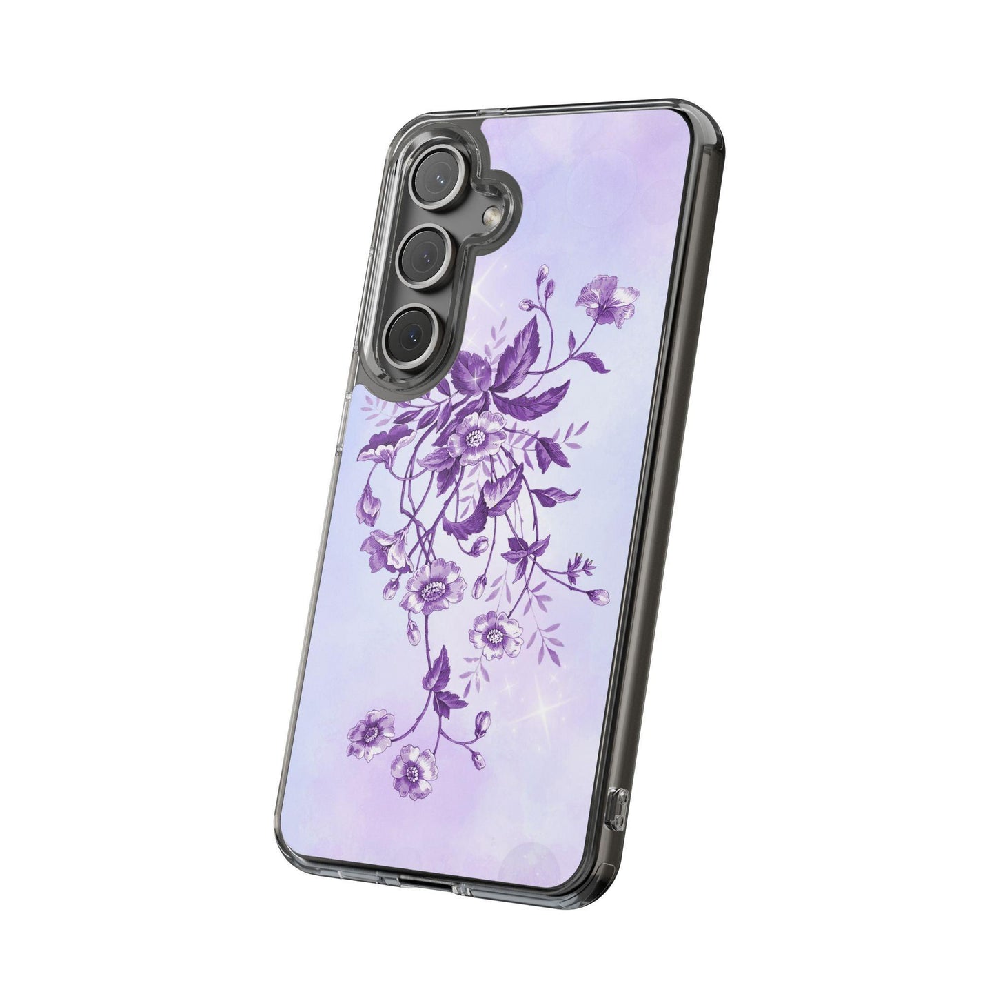 Floral design In Purple Clear Cases - covers4phones