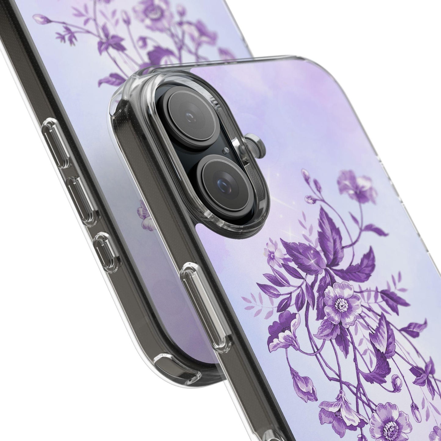 Floral design In Purple Clear Cases - covers4phones