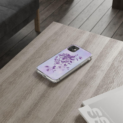 Floral design In Purple Clear Cases - covers4phones