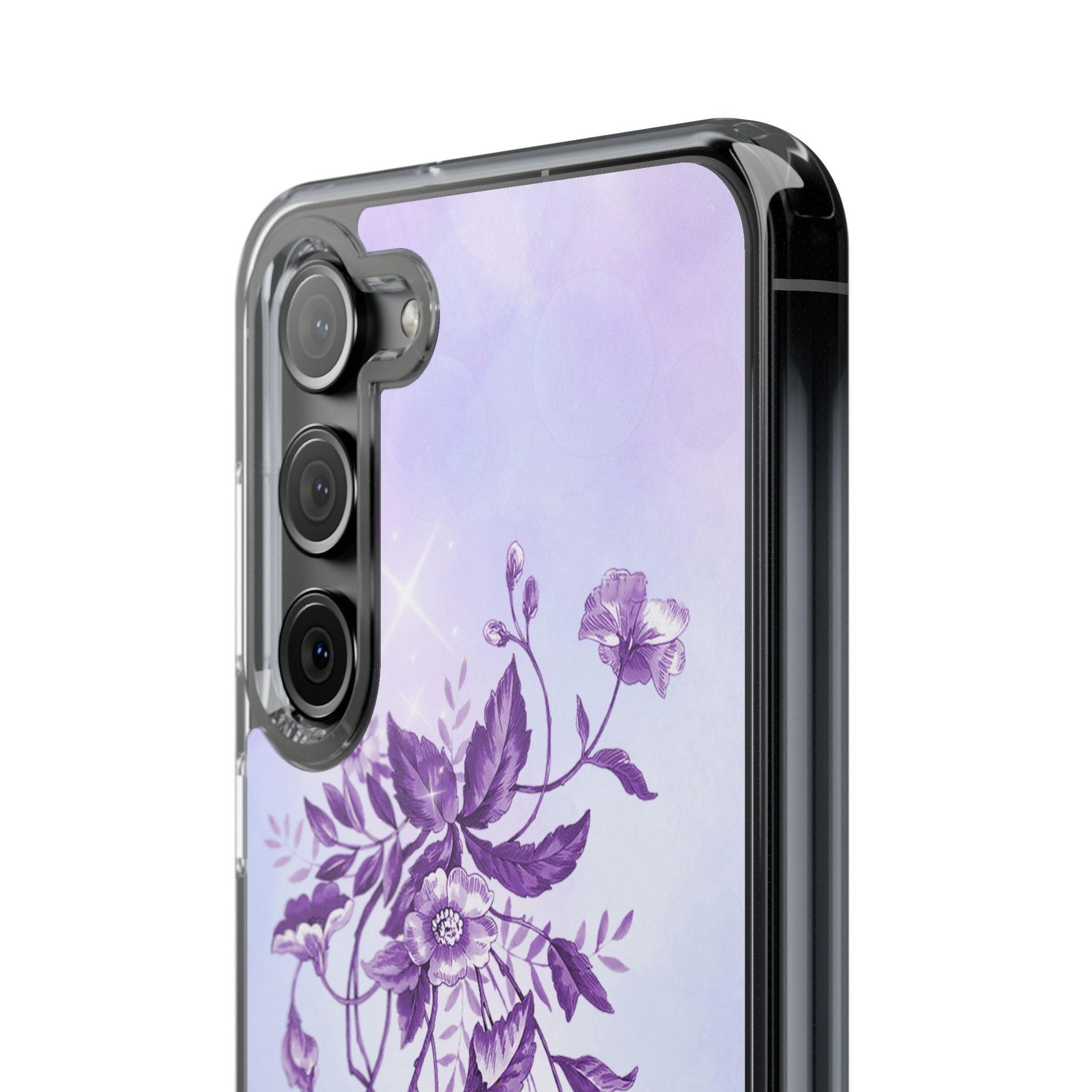 Floral design In Purple Clear Cases - covers4phones