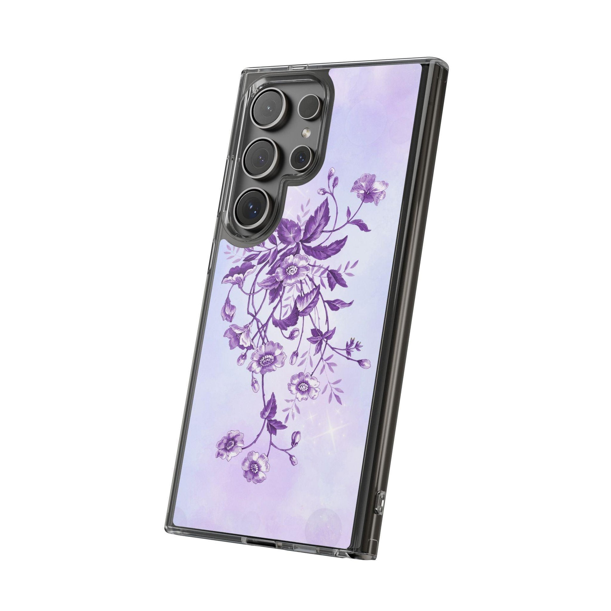 Floral design In Purple Clear Cases - covers4phones