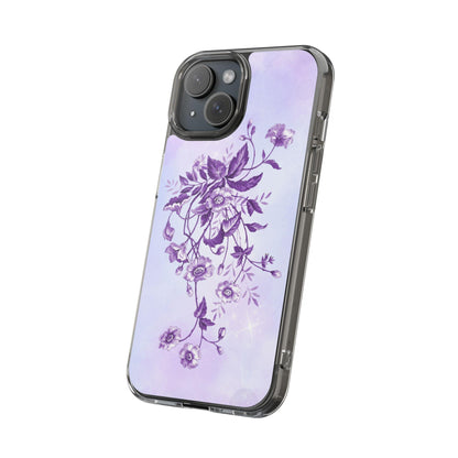 Floral design In Purple Clear Cases - covers4phones
