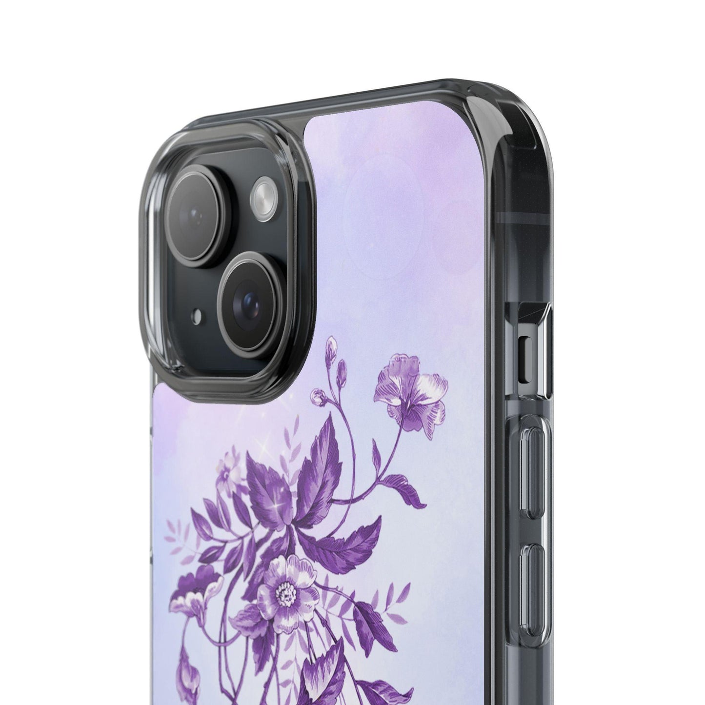 Floral design In Purple Clear Cases - covers4phones
