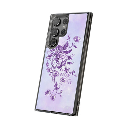 Floral design In Purple Clear Cases - covers4phones