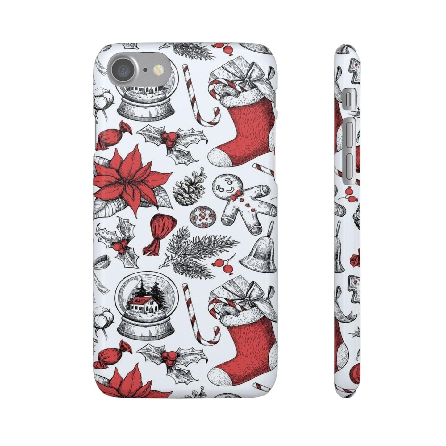 Iphone Clear Silicone Phone Case In Christmas Holiday Pattern - covers4phones