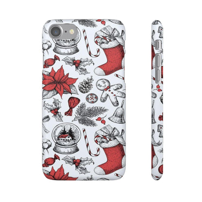Iphone Clear Silicone Phone Case In Christmas Holiday Pattern - covers4phones