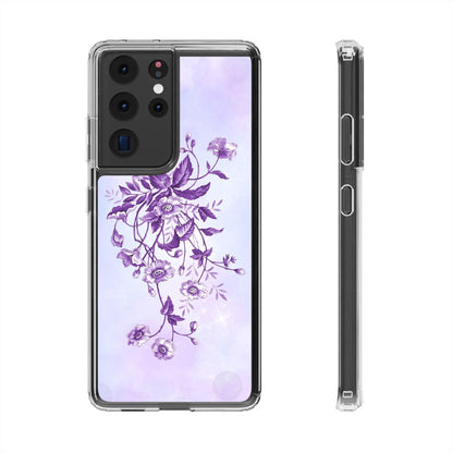 Floral design In Purple Clear Cases - covers4phones