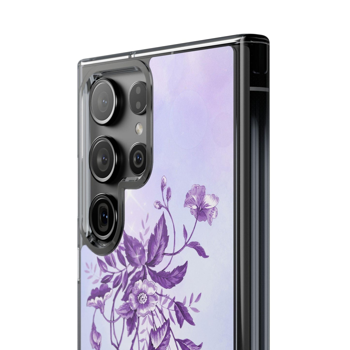 Floral design In Purple Clear Cases - covers4phones