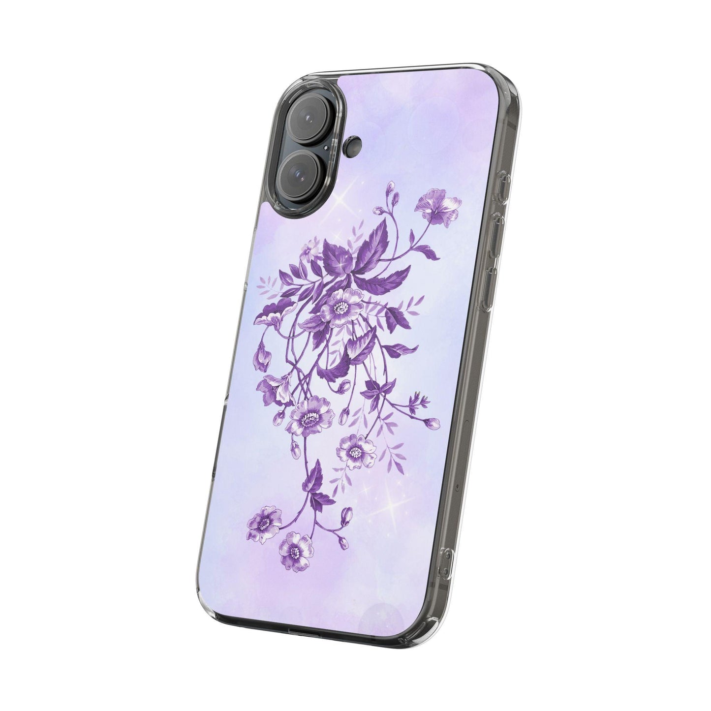 Floral design In Purple Clear Cases - covers4phones