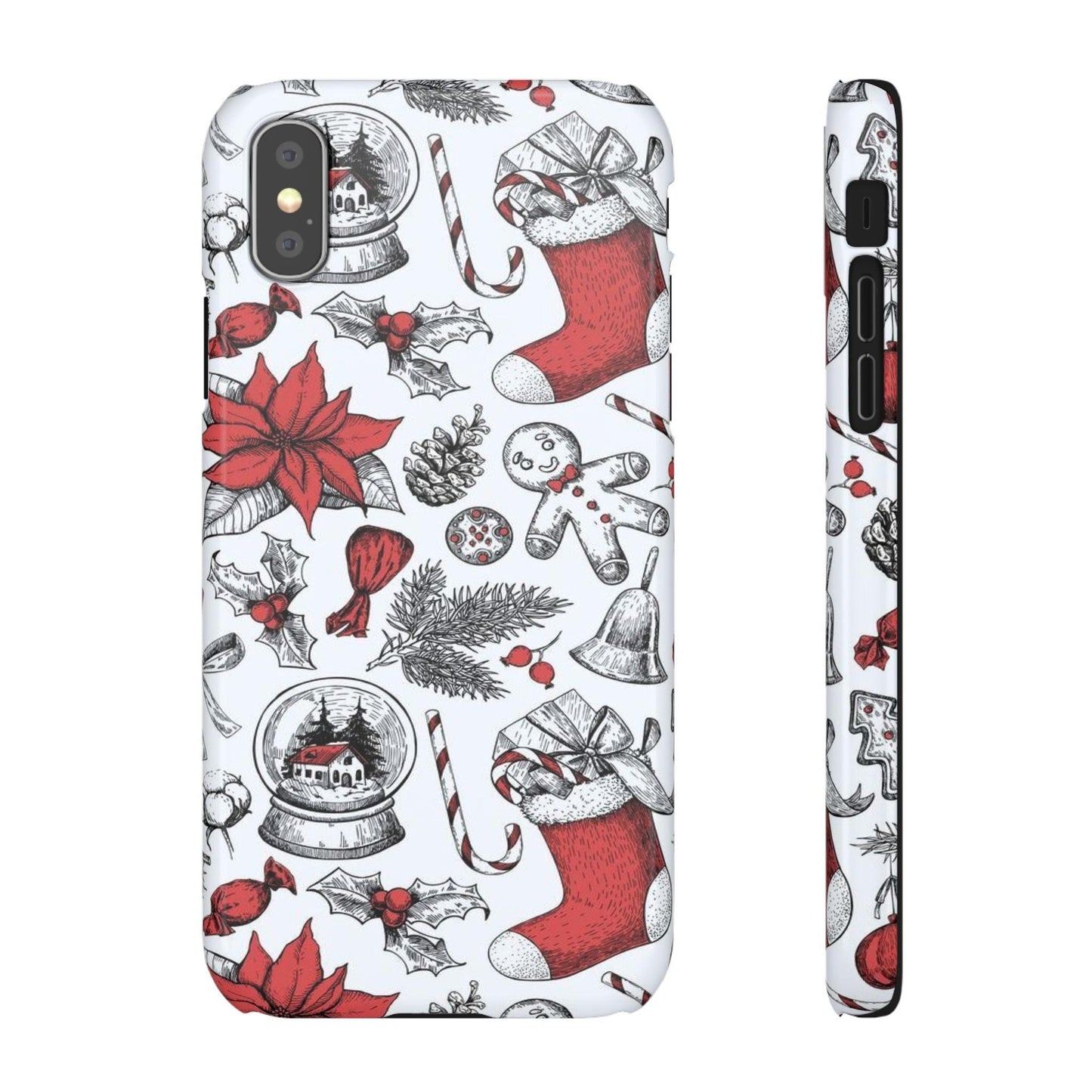 Iphone Clear Silicone Phone Case In Christmas Holiday Pattern - covers4phones
