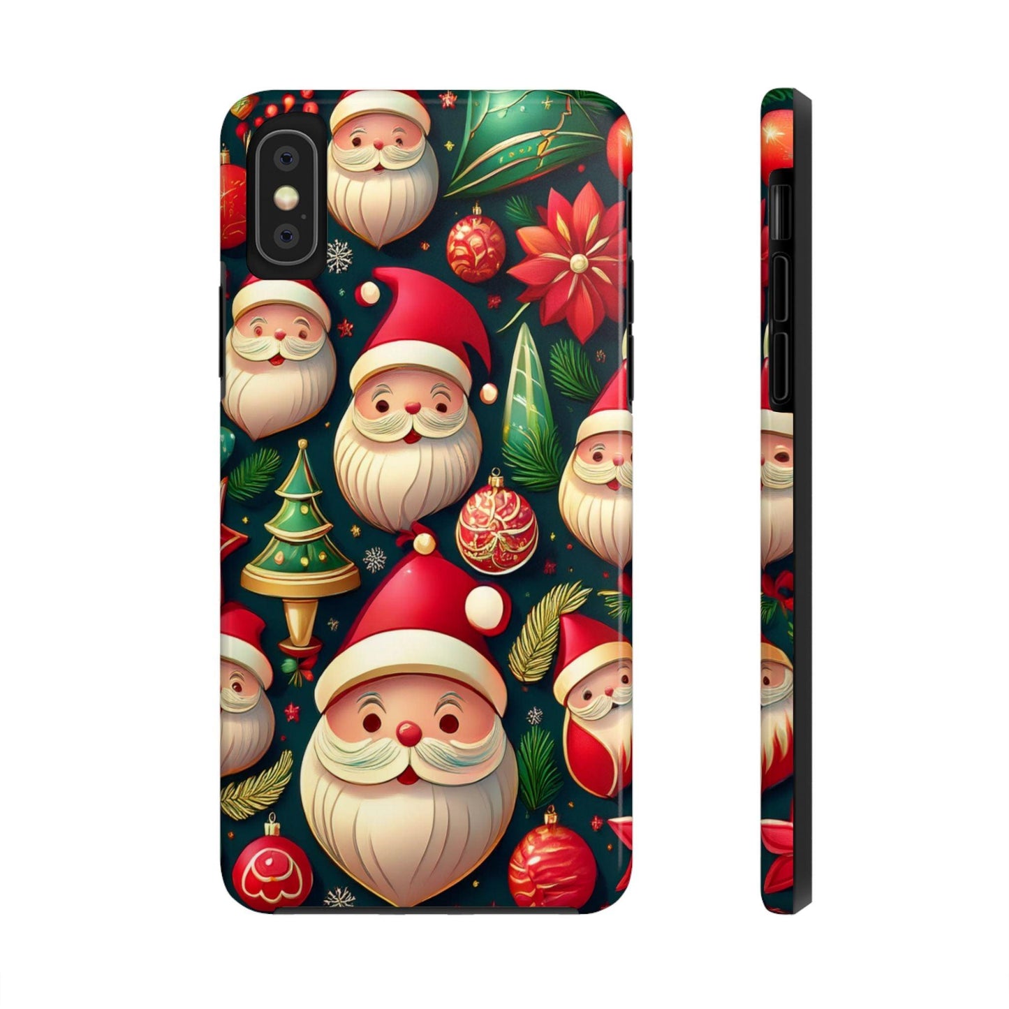iPhone Tough Phone Case Santa And Trees - covers4phones