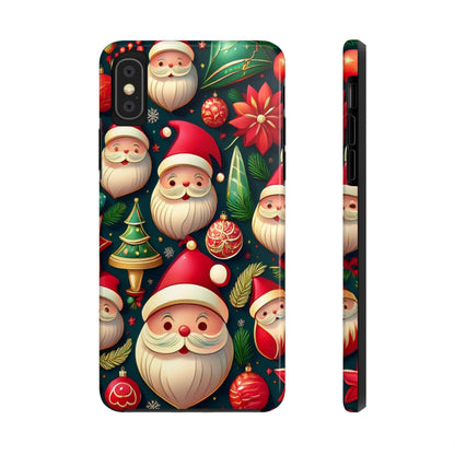 iPhone Tough Phone Case Santa And Trees - covers4phones
