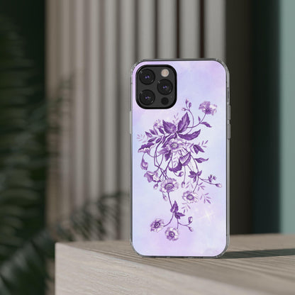 Floral design In Purple Clear Cases - covers4phones