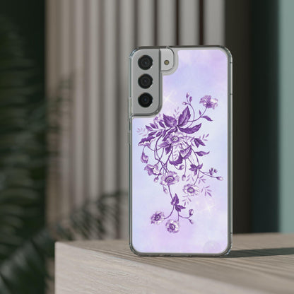 Floral design In Purple Clear Cases - covers4phones