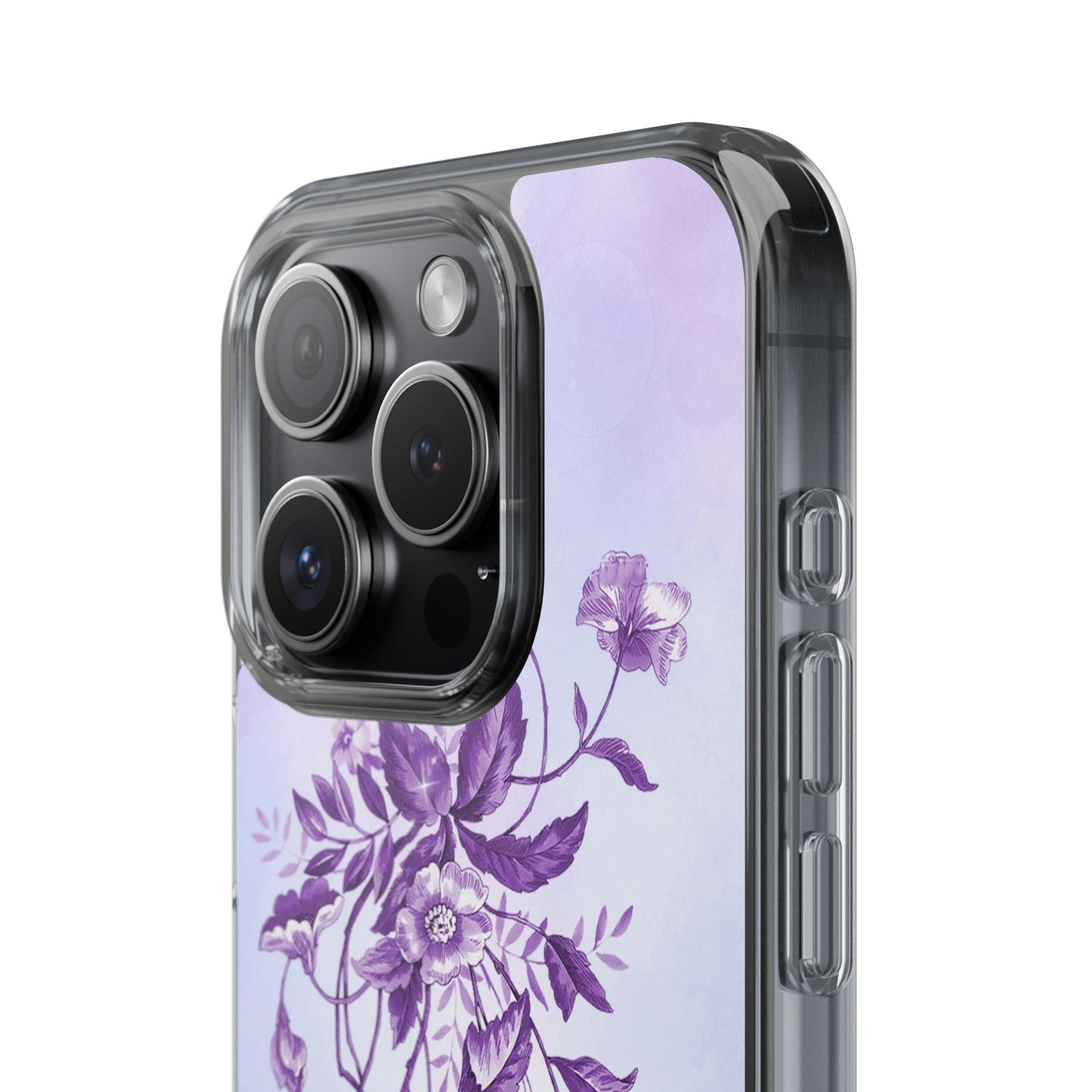 Floral design In Purple Clear Cases - covers4phones