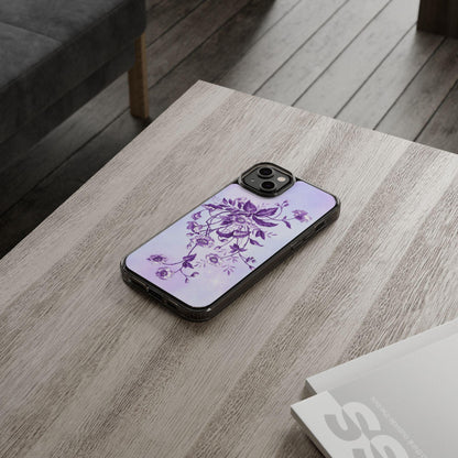 Floral design In Purple Clear Cases - covers4phones