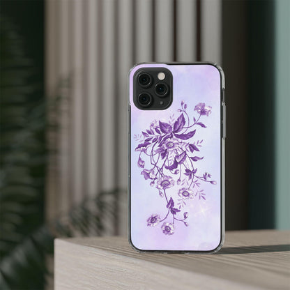 Floral design In Purple Clear Cases - covers4phones