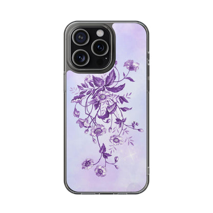 Floral design In Purple Clear Cases - covers4phones
