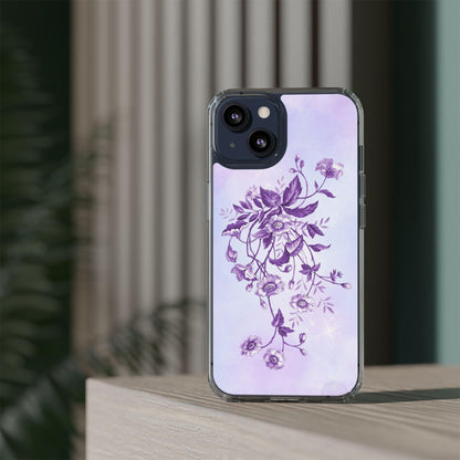 Floral design In Purple Clear Cases - covers4phones