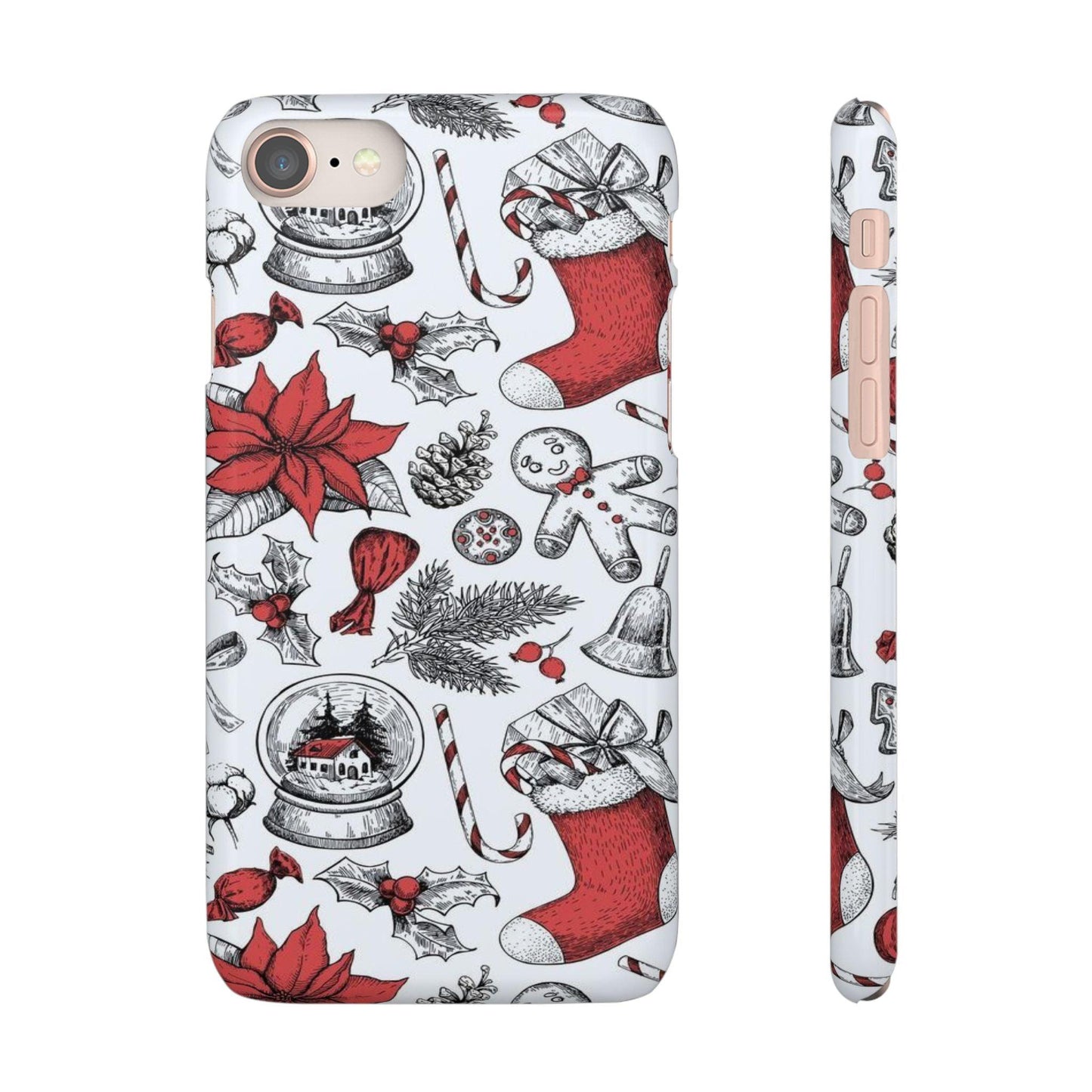 Iphone Clear Silicone Phone Case In Christmas Holiday Pattern - covers4phones